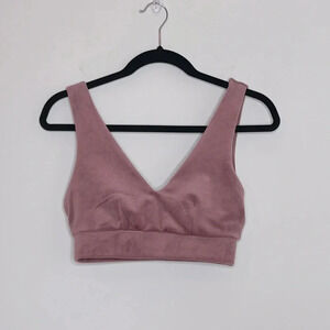 Kyoyo Velvet Crop Top Casual Strappy V Neck Size Medium